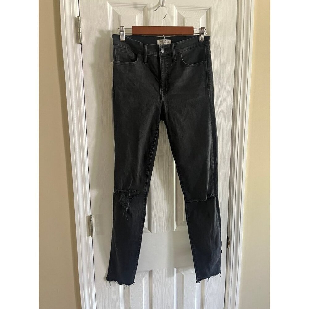 Madewell Black Distressed Skinny Jeans